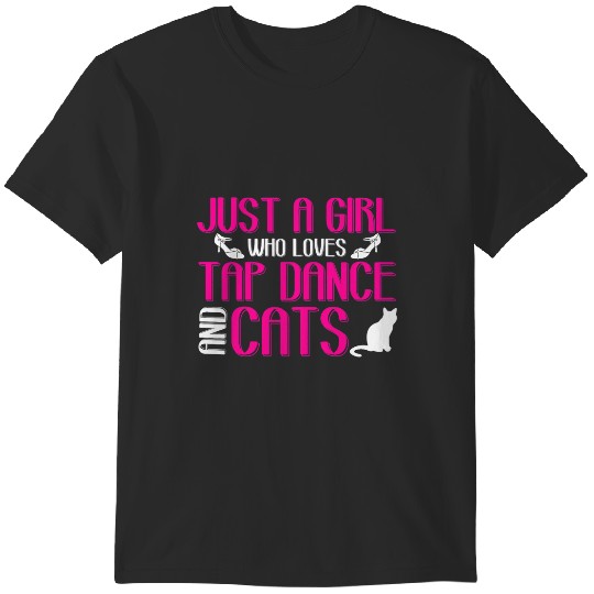Discover Womens Girl Loves Tap Dance And Cats Kitten Lover Tap Dancer T-Shirts