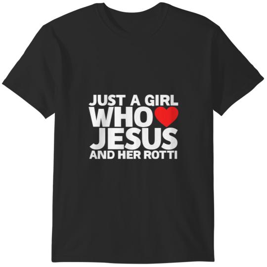 Womens Girl Jesus Rotti Lover Dog Lover Pet Love Puppy Rottweiler T-Shirts