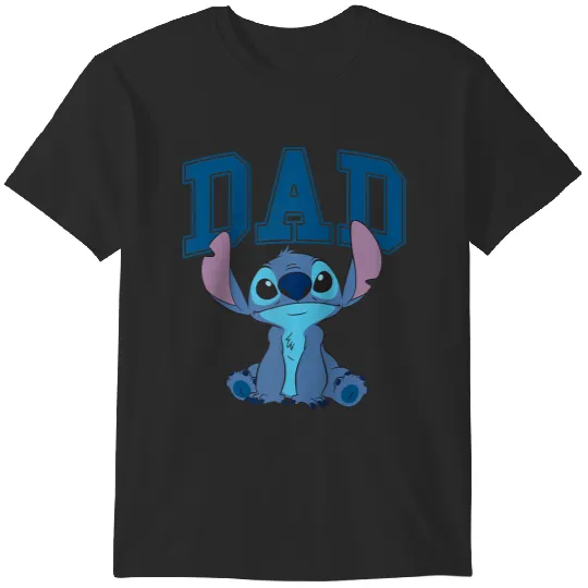 Disneys Lilo Stitch Vintage Dad Cool Stitch Collegiate Logo T-Shirts