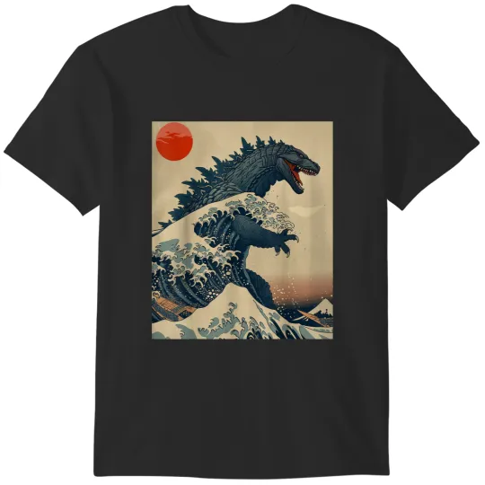 Discover Hokusai The Great Kaiju Off Kanagawa Vintage Japanese Art T-Shirts