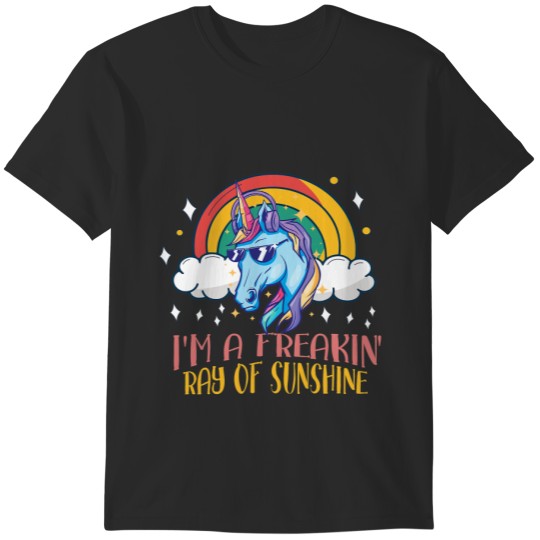 Im A Freakin Ray Of Sunshine Unicorn Rainbow 2 T-Shirts