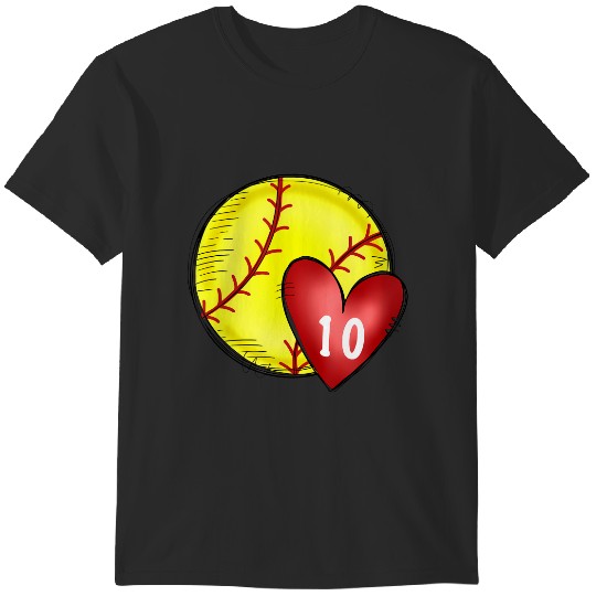Discover custom softball mom number 10 heart for mom, mommy T-Shirts