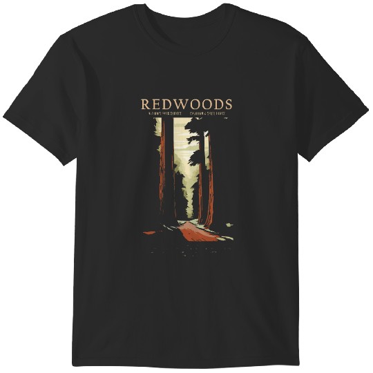 Discover Redwoods National Park Vintage Travel Poster T-Shirts