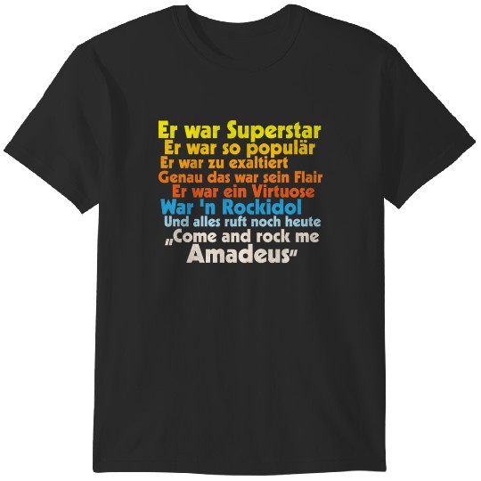 Discover Rock Me Amadeus Falco Lyrics T-Shirts