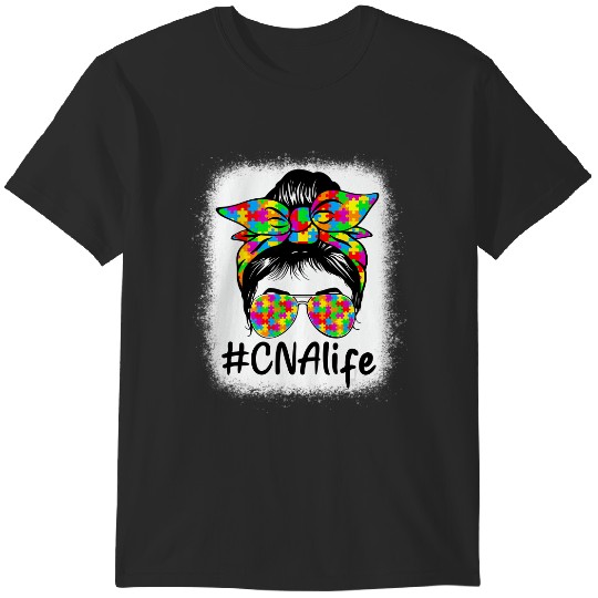 Discover cna certified nursing assistant messy bun autism awareness T-Shirts