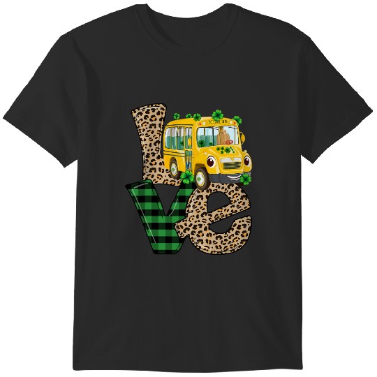 Discover Leopard Love School Bus Driver Irish St Patricks Day T-Shirts