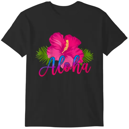 Discover Aloha Costume Aloha Hawaiian Beach Hibiscus Flower Hawaii T-Shirts