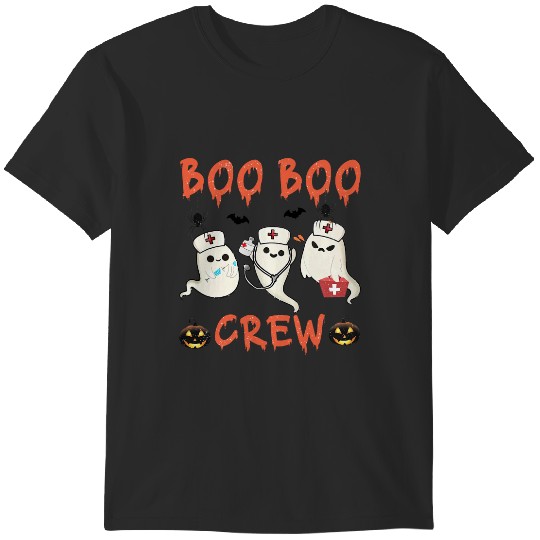 Discover Boo Crew Halloween Flying Pumpkins Nursing Lover T-Shirts