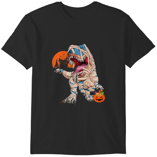 Discover Halloween Shirts for Boys Kids Dinosaur T rex Mummy Pumpkin 1_1 T-Shirts