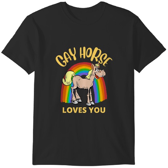 Discover Gay Horse Loves You Funny Rainbow Queer Pride LGBTQ T-Shirts