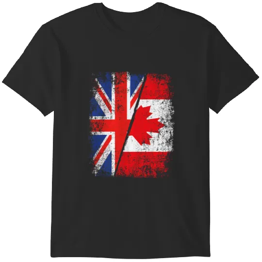 Discover Canada Half Britain flag UK Friendship Flag Canadian T-Shirts