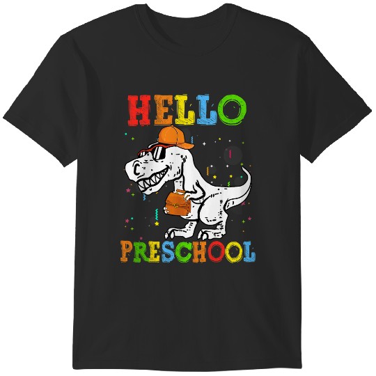Discover Hello Preschool Back To School Precshool Cool Dinosaur T-Shirts