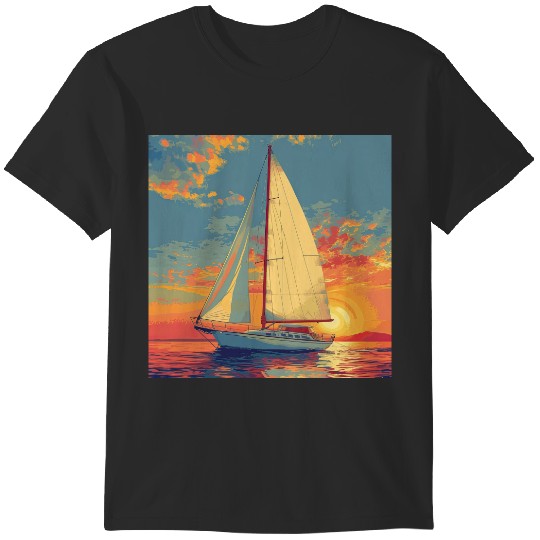 Discover Sailboat Sea Maritime Moon Ocean Nautical T-Shirts