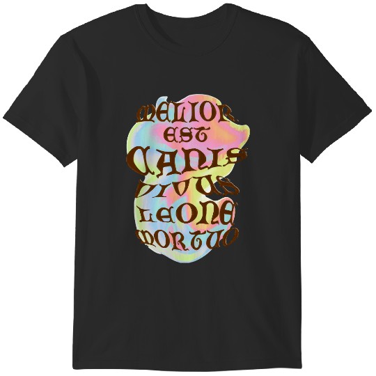 Discover Melior est canis vivus leone mortuo39 meaning a living dog is better than a dead lionothic lett T-Shirts