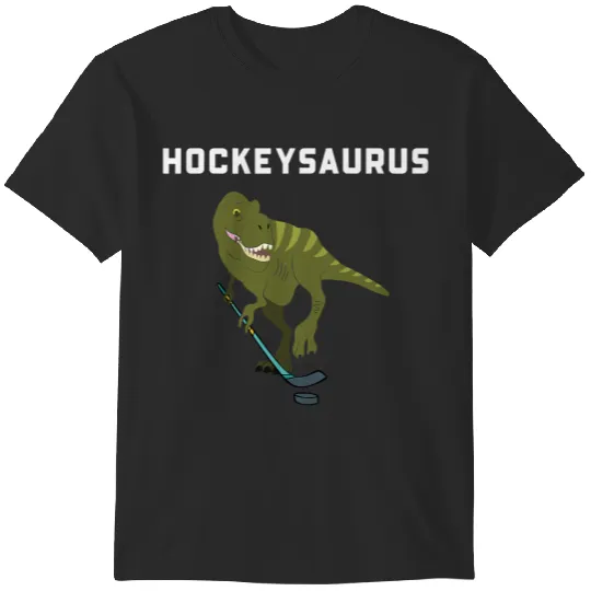 Discover Hockeysaurus Dinosaur Ice Hockey Players T-Shirts