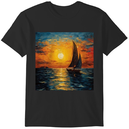 Discover Sailboat Sea Maritime Moon Ocean Nautical T-Shirts