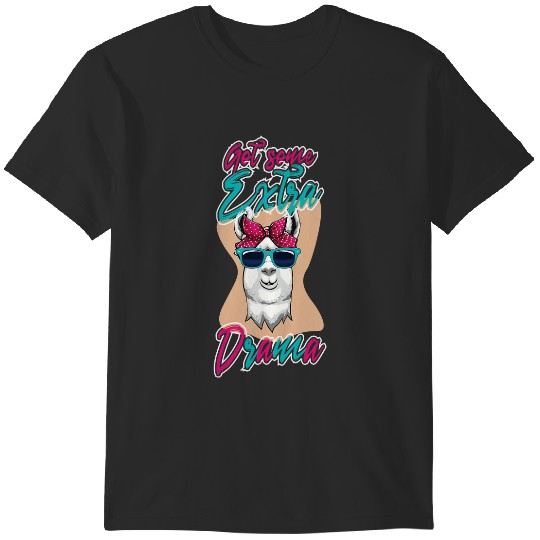 Discover Get Some Extra Dramas Llama Funny Women Animal Love 21 T-Shirts