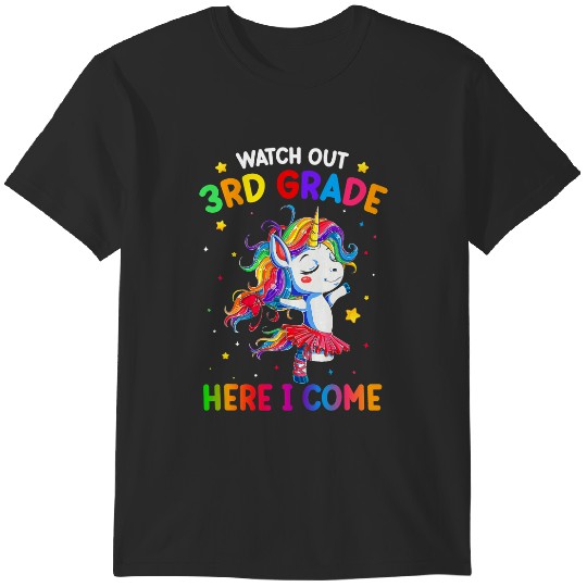 Discover Watch Out 3rd Grade Here I Come Unicorn Back To School Kids T-Shirts