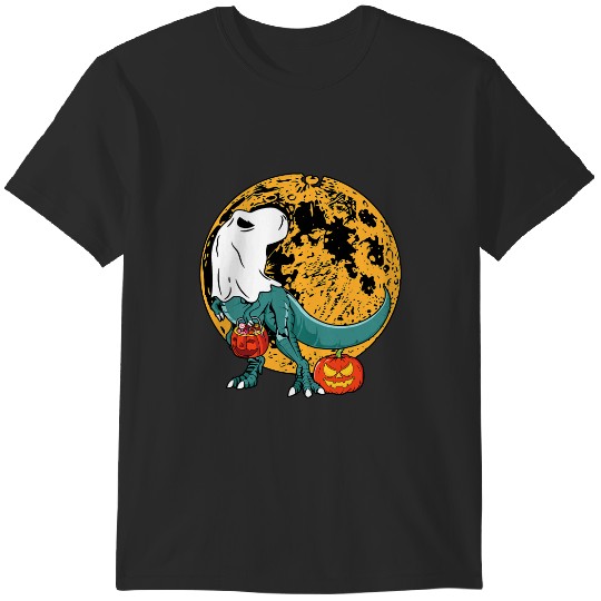 Discover Funny Ghosts Boo Dinosaur Pumpkins Candy Halloween Boys Kids T-Shirts