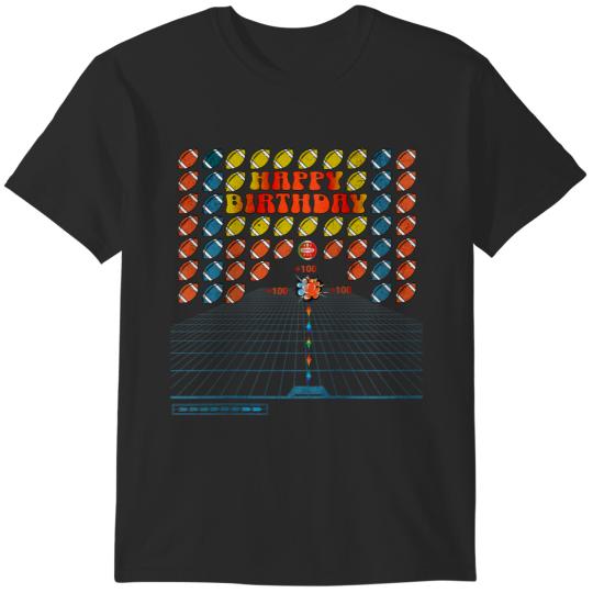 Happy Birthday Retro Gamer Arcade Machine Rugby Football T-Shirts