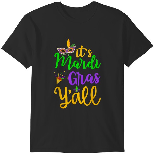 Discover Its Mardi Gras Yall Tshirt Mardi Gras Party Mask T-Shirts