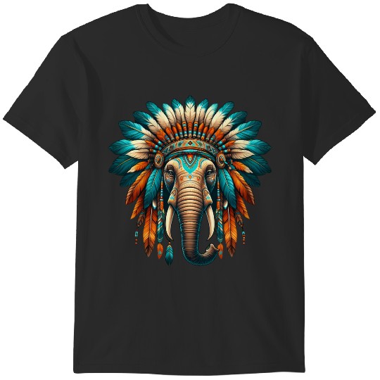 Discover Native Indian Elephant Native American Indian Feathers T-Shirts
