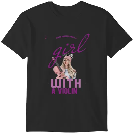 Never Underestimate A Girl With A Violin. Fitted Scoop T-Shirts