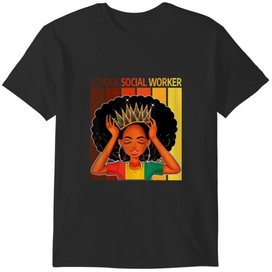 Discover School Social Worker Afro African American Black History T-Shirts