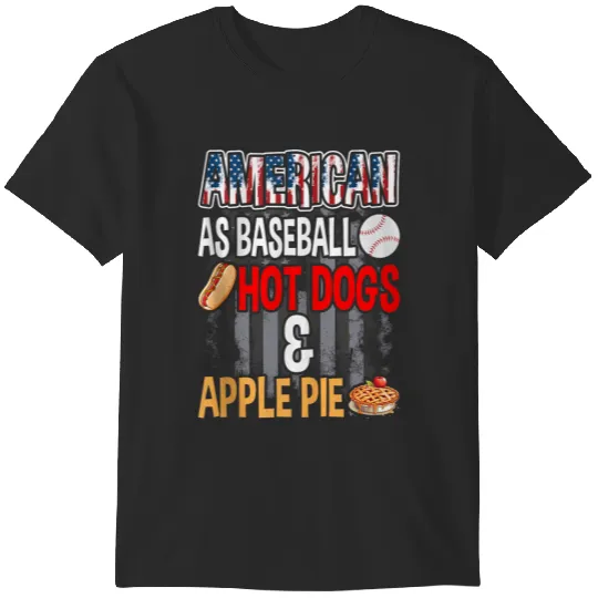 Discover American As Baseball Hot Dogs Apple Pie Nostalgic Bbq T-Shirts