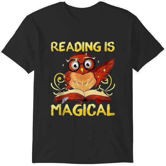 Discover Reading Is Magical Cute Owl Book Reader Bookish Bookworm T-Shirts