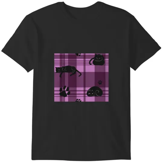 Purple Plaid Catnap T-Shirts