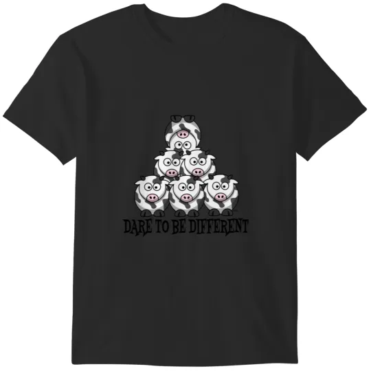 Discover Cows Stacked Irregular Dare To Be Different Cow Cartoon T-Shirts