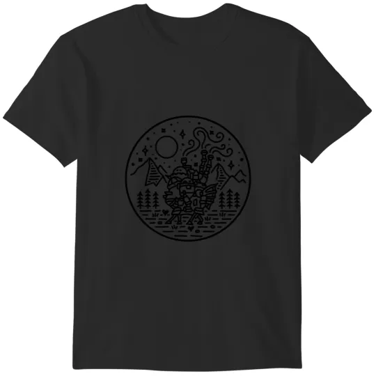 Howl_s moving castle - black outline T-Shirts