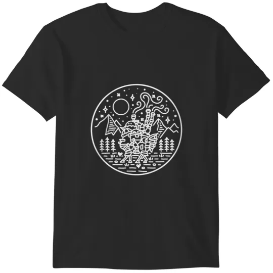 Howl_s moving castle - white outline T-Shirts