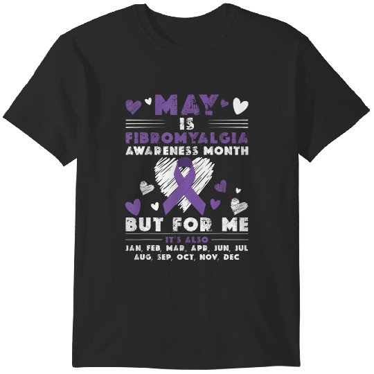 Discover may is fibromyalgia awareness month warrior purple ribbon T-Shirts