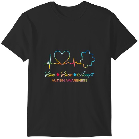 Discover live love accept autism month tie dye T-Shirts