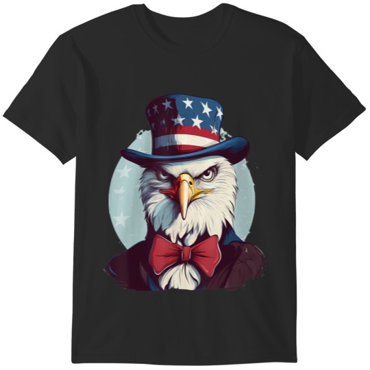 bald eagle with patriotic usa flag american independence day t T-Shirts