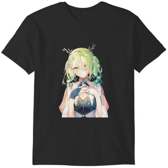 Discover Kronii Anime Girl Green T-Shirts