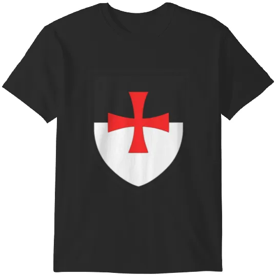 Knights Templar Shield Cross Crusades Christ Warrior Side Print T-Shirts