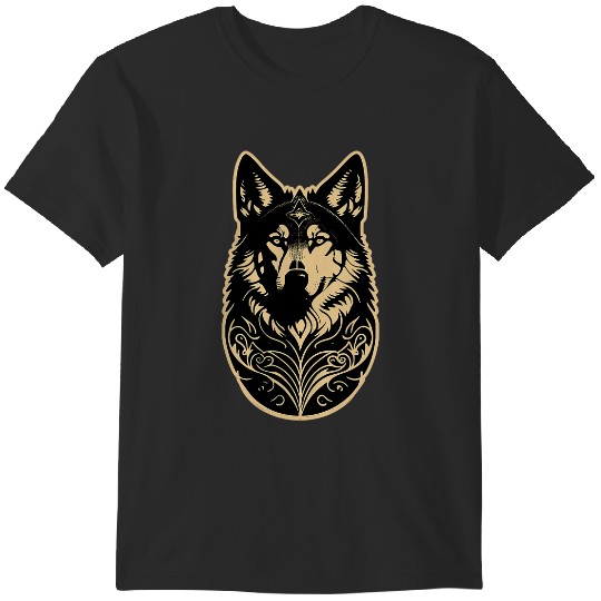 Discover Wolf Face Art Nature Inspired Large Grey Wolf Lover Graphic T-Shirts