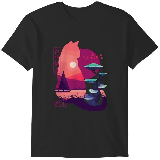 Discover Copy oWomens Cat Art Cute Cat Silhouette Cat Person kawaii T-Shirts