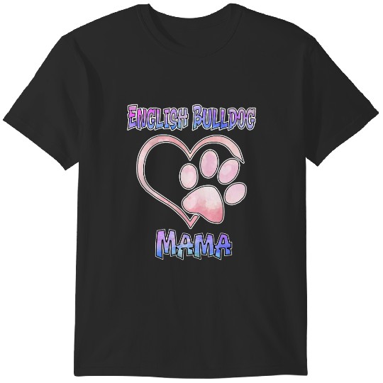 Discover Womans English Bulldog Cute Dog Lover Paw Print Design T-Shirts