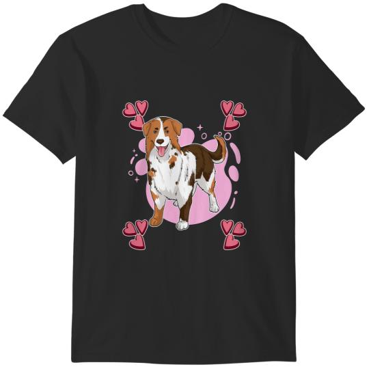 Discover Womens Aussie Art Drawing Girls Hearts Australian Shepherd T-Shirts