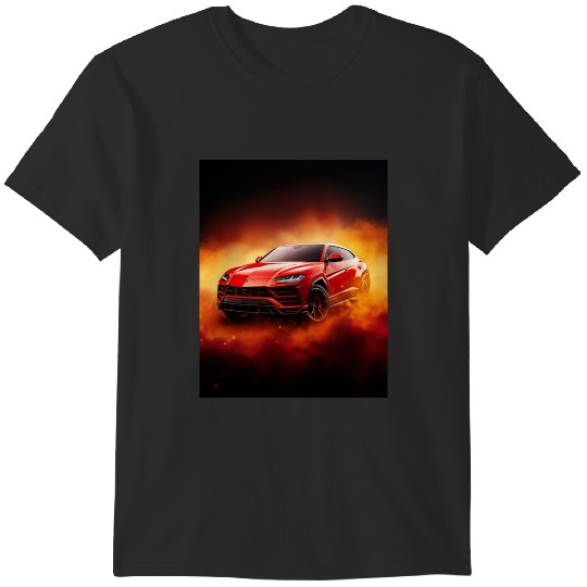Discover Red Lamborghinis Urus SUV. Fast car T-Shirts