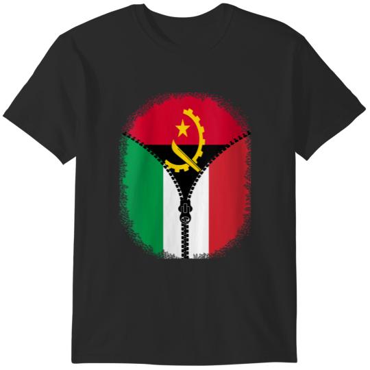 Discover Womens Angola Italy Flag Angolan Italian Zipper  gifts T-Shirts