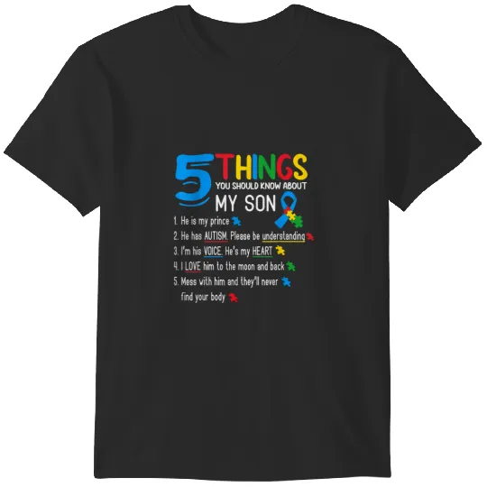 Discover Autistic Son Autism Awareness Support For Mom Da T-Shirts
