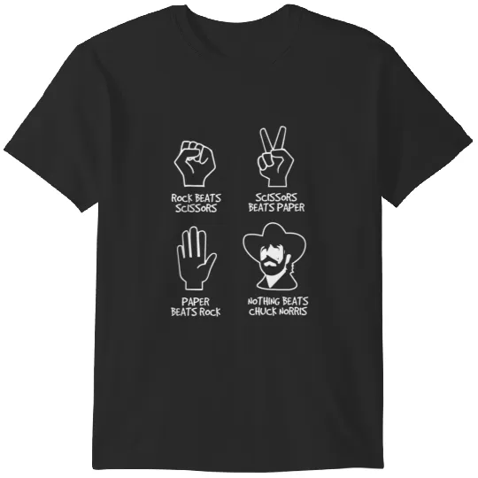 Rock Paper Scissors nothing can beats Chuck Norris T-Shirts