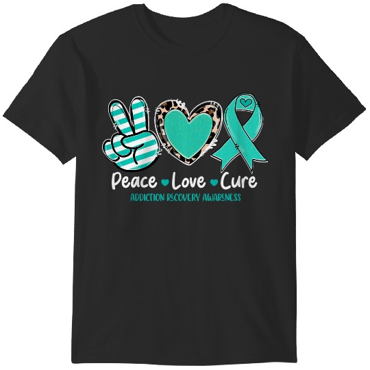 Discover Peace Love Cure Addiction Recovery Awareness Support T-Shirts