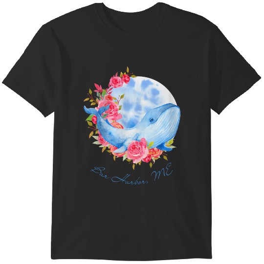 Discover barharbor, me watercolor whale and rose flowers t T-Shirts