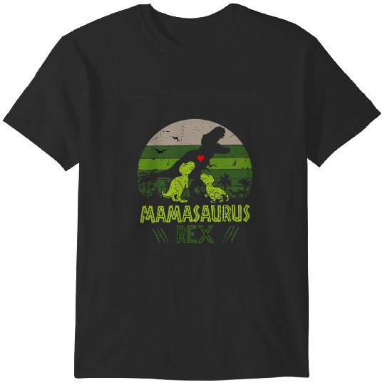 Discover Mama Saurus Two Baby Saurus Lover Vintage Mothers Day T-Shirts